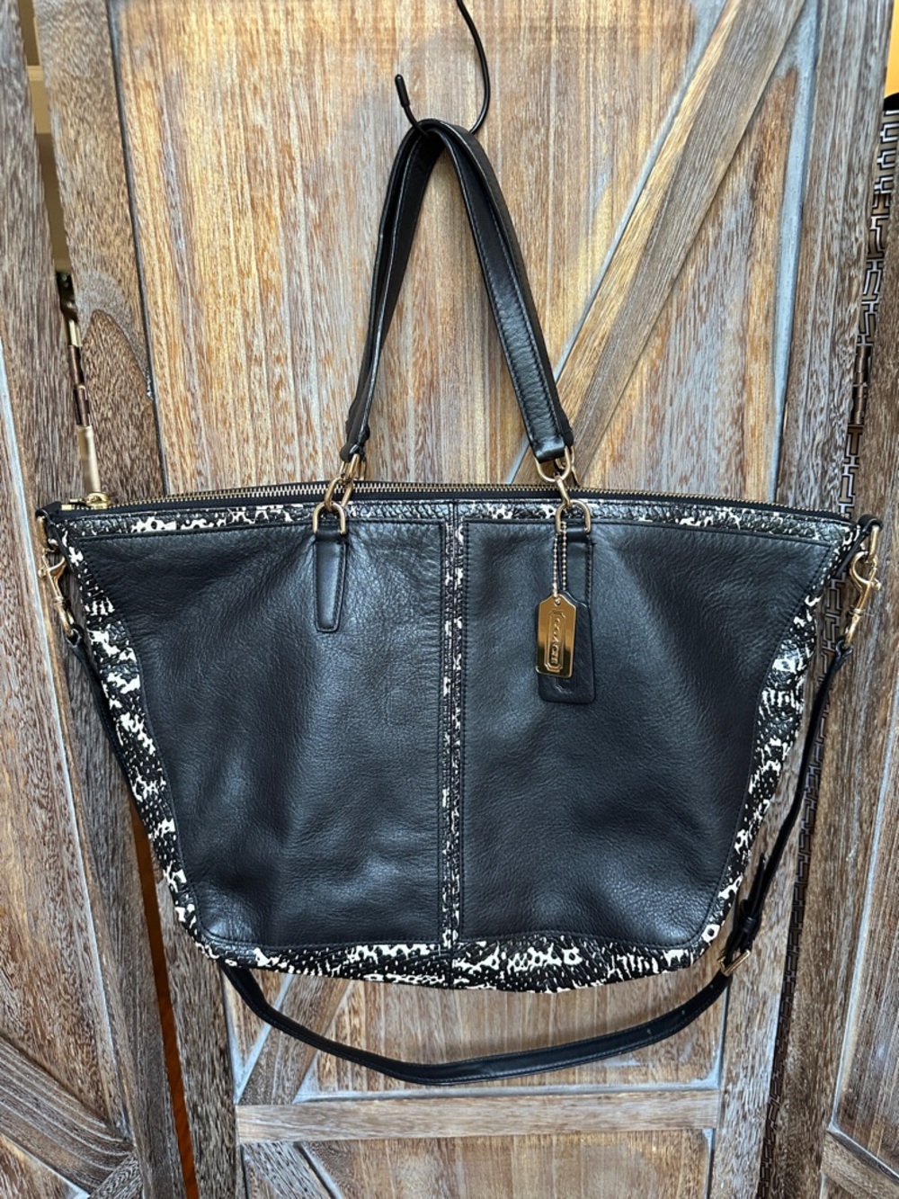 Coach 27984 Bleecker Copper Black and Python Embossed Satchel - Picture 14 of 14